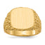 14k 13.5x13.5mm Closed Back Men's Signet Ring