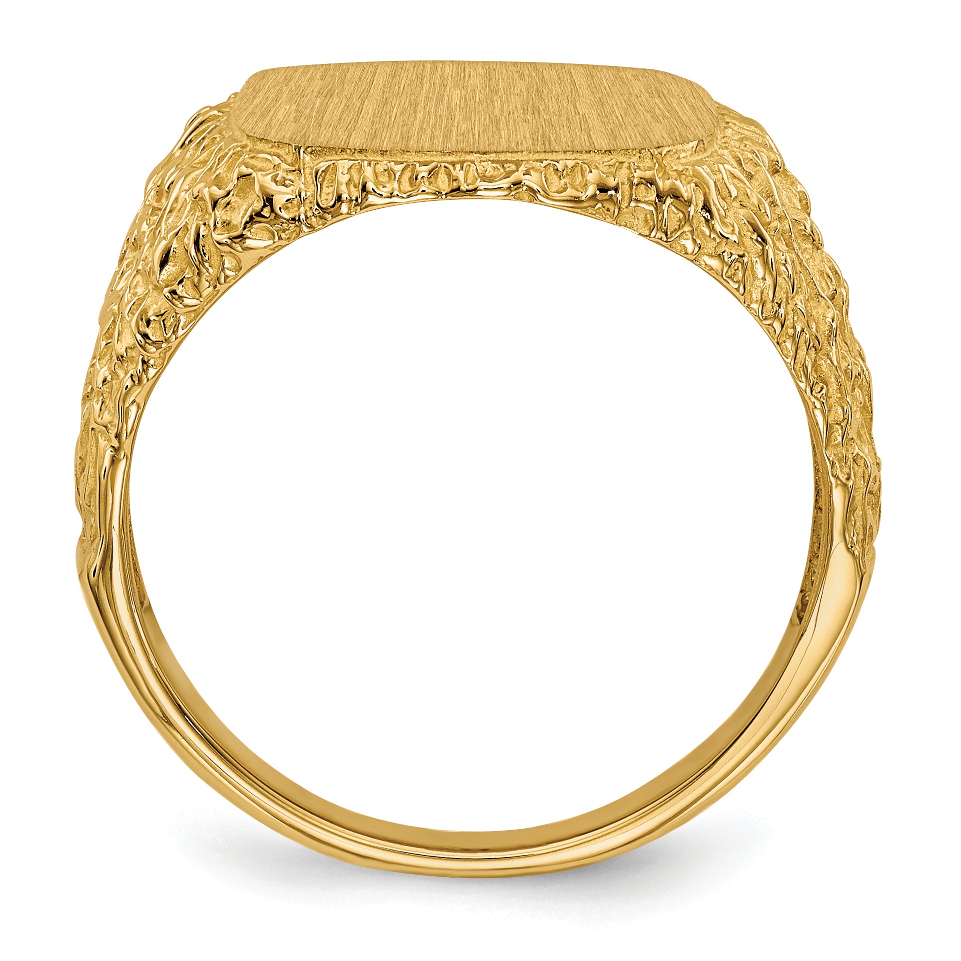 14k 13.5x13.5mm Open Back Men's Signet Ring Secondary image