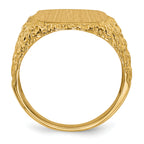 14k 13.5x13.5mm Open Back Men's Signet Ring