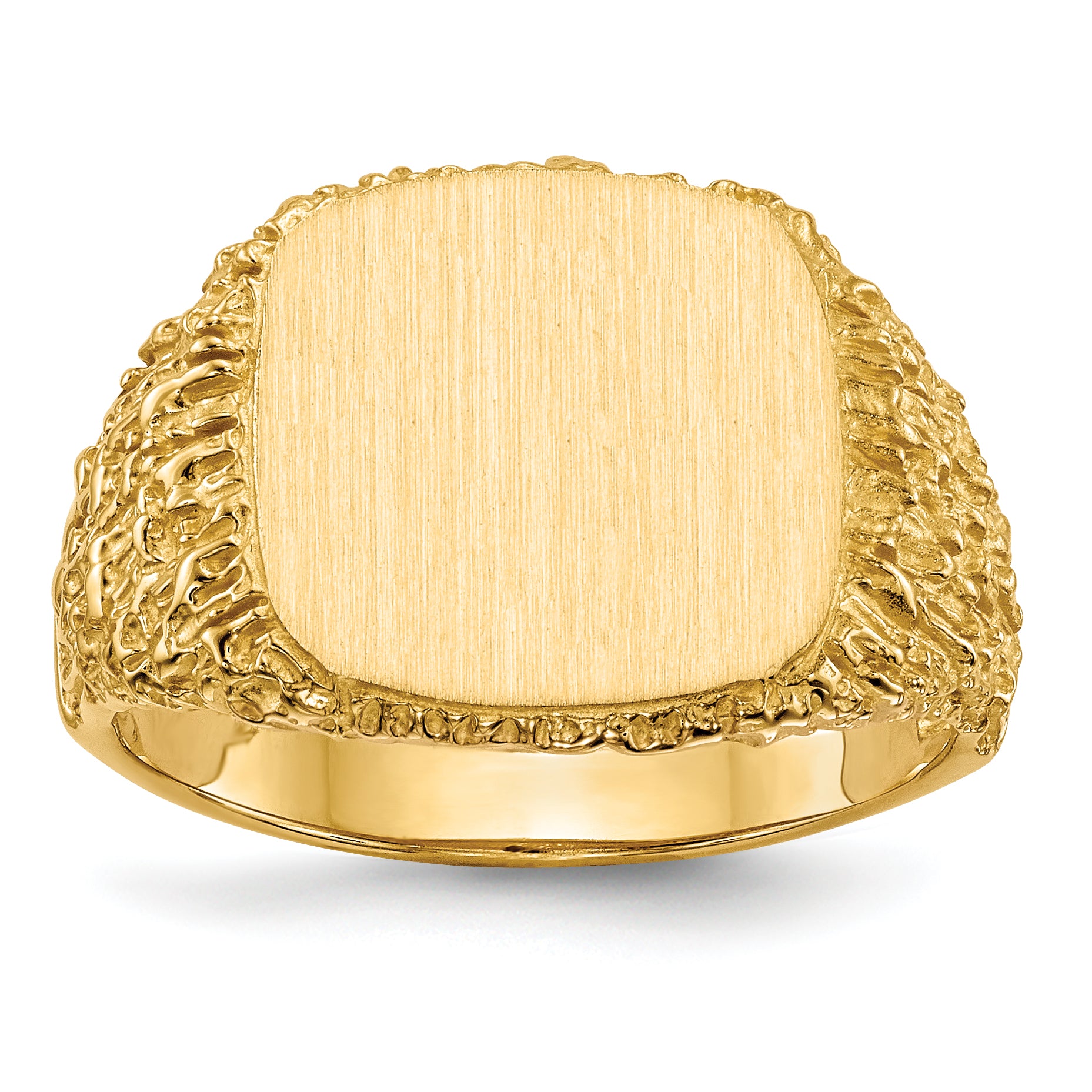 14k 13.5x13.5mm Open Back Men's Signet Ring Main image