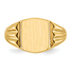 14k 9x8mm Closed Back Signet Ring