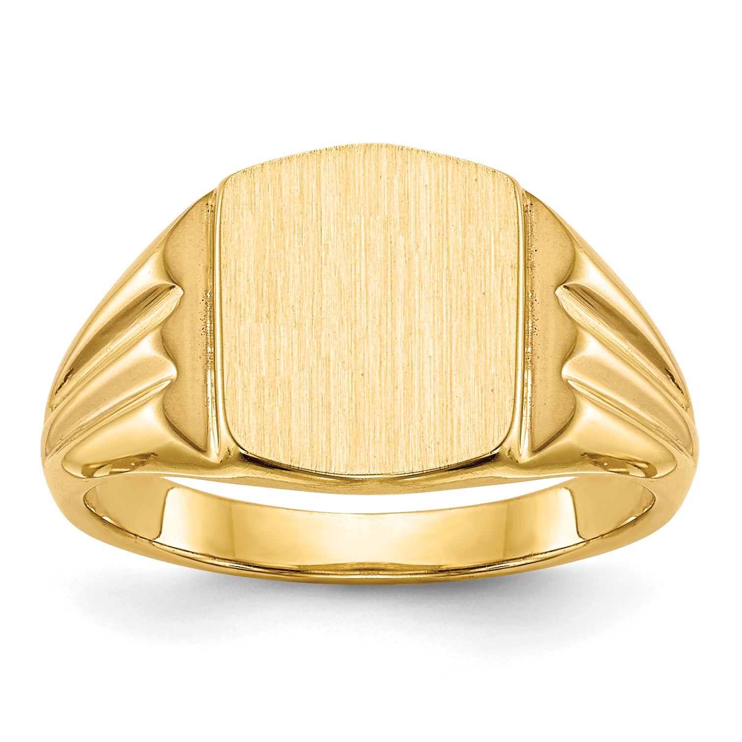 14k 9x8mm Closed Back Signet Ring Main image