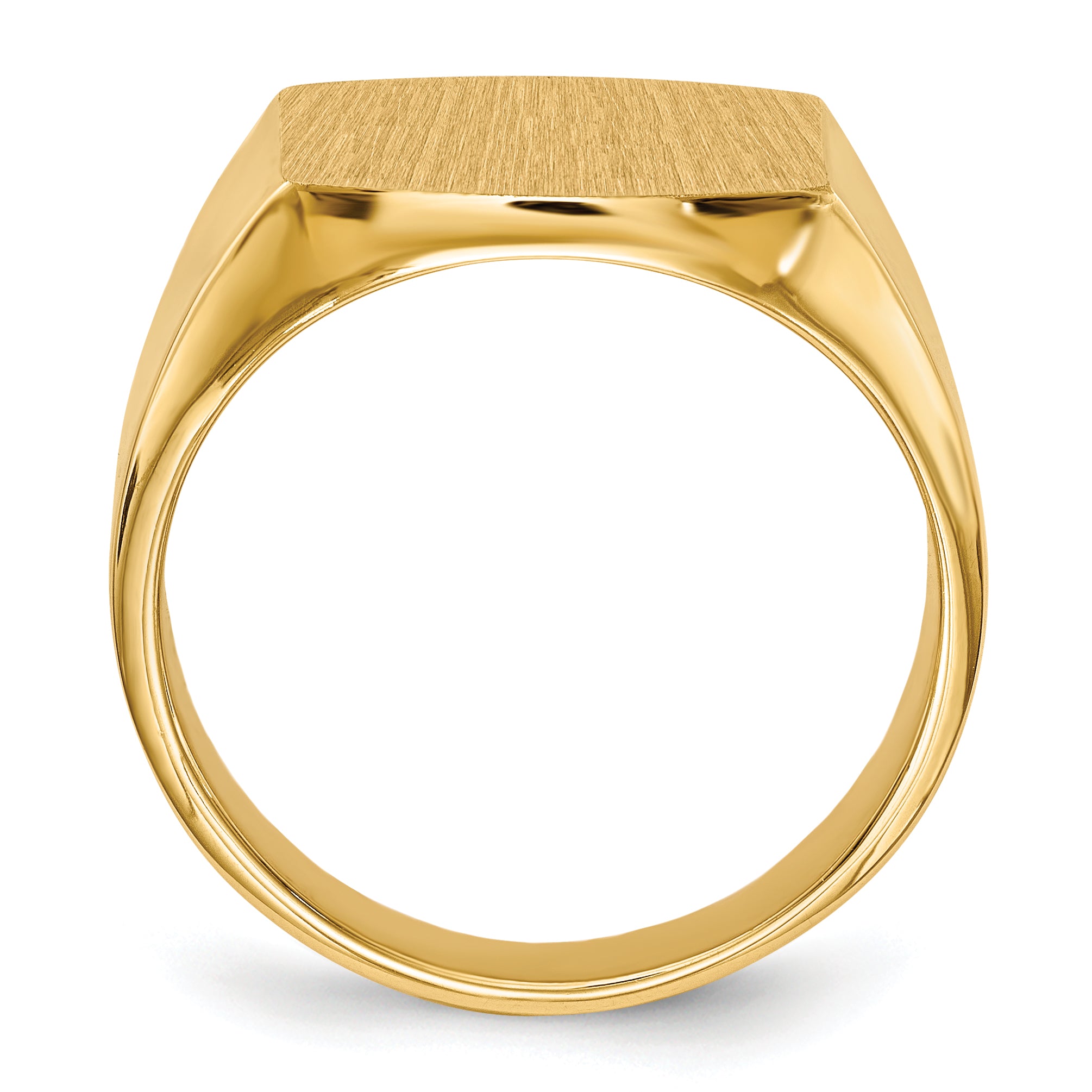 14k 13.5x14.5mm Closed Back Men's Signet Ring Secondary image