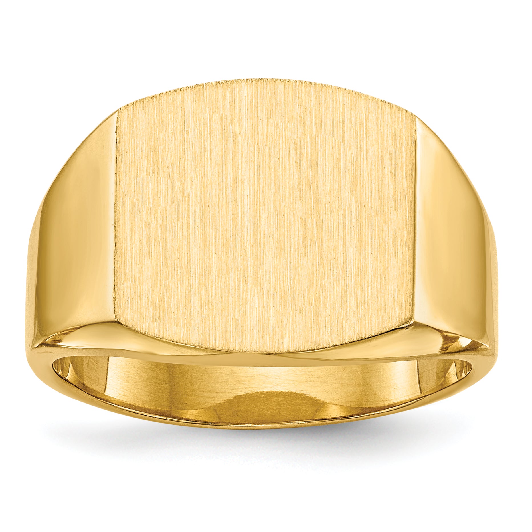 14k 13.5x14.5mm Closed Back Men's Signet Ring Main image