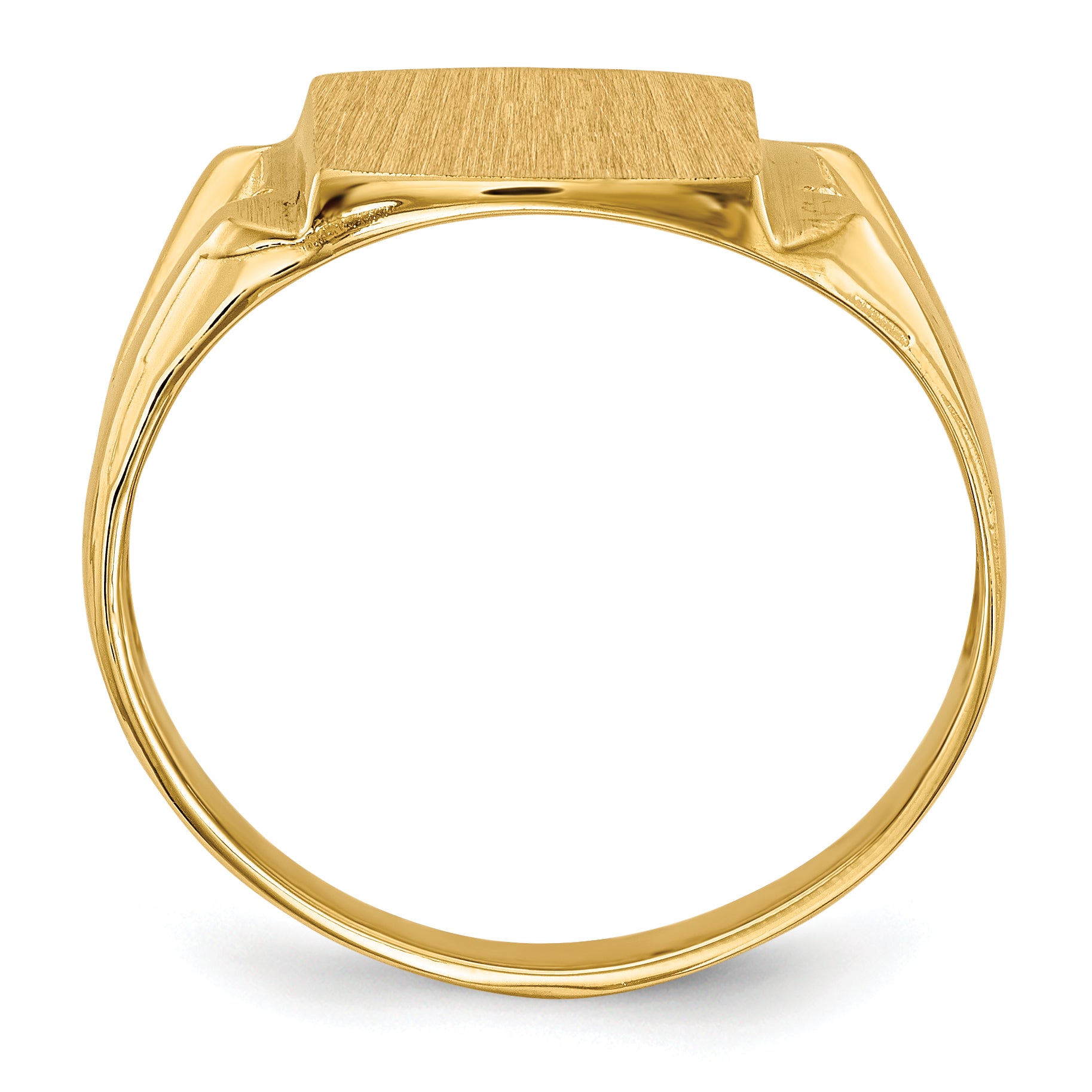 14k 12.0x11.0mm Open Back AA Diamond Men's Signet Ring Secondary image