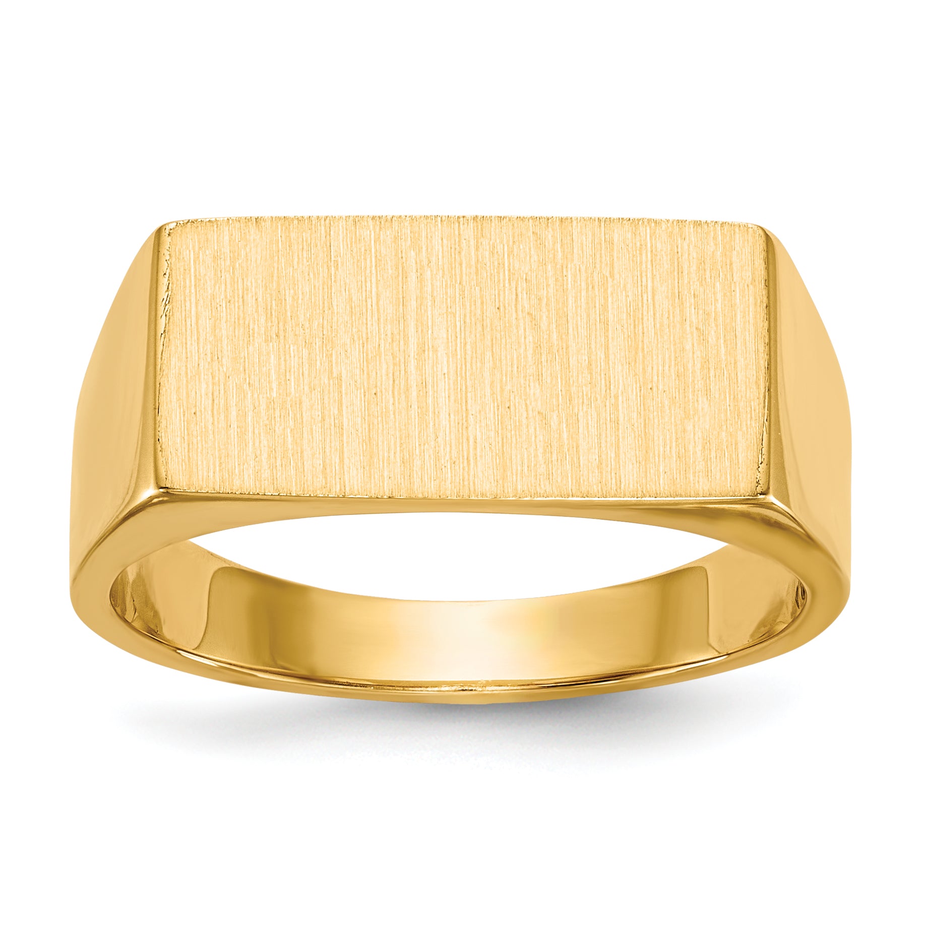 14k 8.0x16.5mm Closed Back Men's Signet Ring Main image