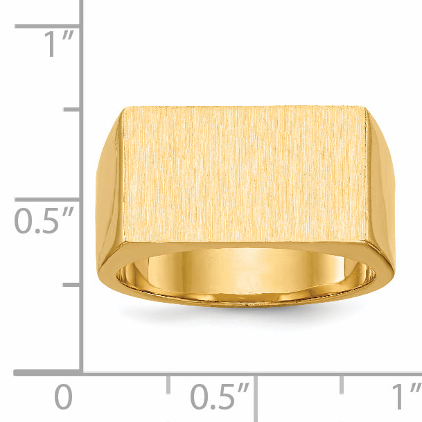 14k 10.5x18.0mm Closed Back Men's Signet Ring