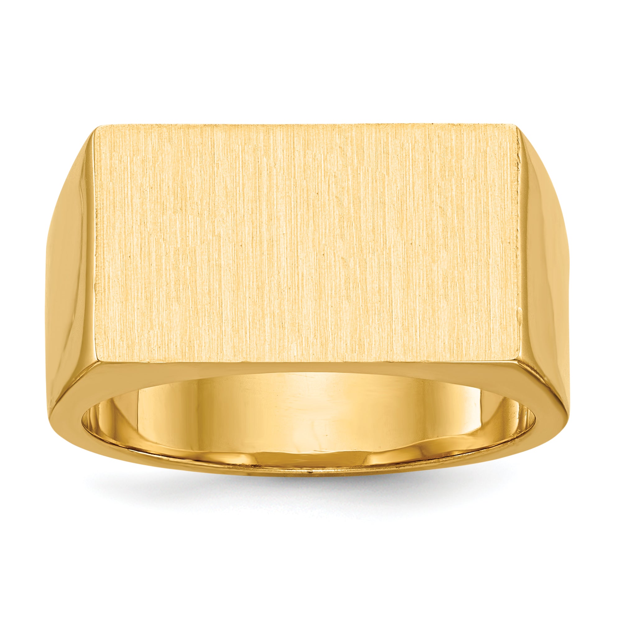 14k 10.5x18.0mm Closed Back Men's Signet Ring Main image