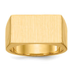 14k 10.5x18.0mm Closed Back Men's Signet Ring