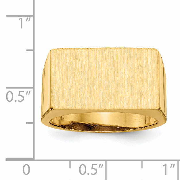 14k 10.0x18.0mm Open Back Men's Signet Ring