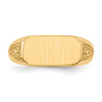 14k 6.0x12.5mm Open Back Signet Ring