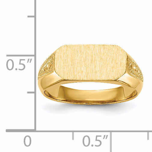 14k 6.0x12.5mm Open Back Signet Ring
