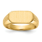 14k 6.0x12.5mm Closed Back Signet Ring
