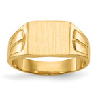 14k 7.5x9.0mm Closed Back Signet Ring