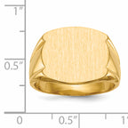 14k 15.0x16.5mm Closed Back Men's Signet Ring