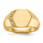 14k 11.5x11.5mm Open Back AA Diamond Men's Signet Ring