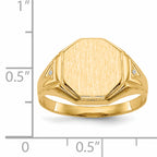 14k 12.5x11.5mm Open Back AA Diamond Men's Signet Ring