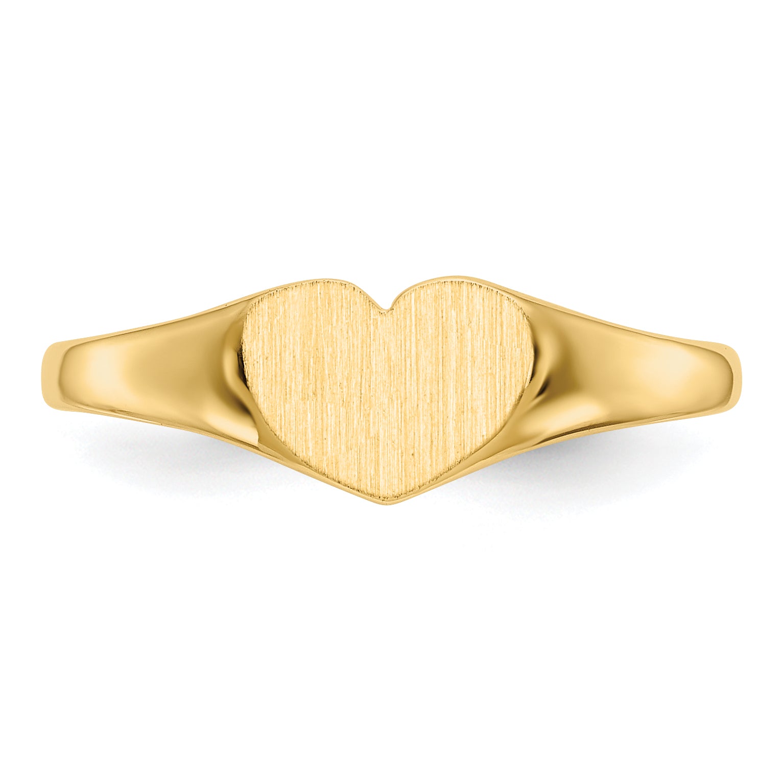 14k 6.0x7.5mm Closed Back Heart Signet Ring