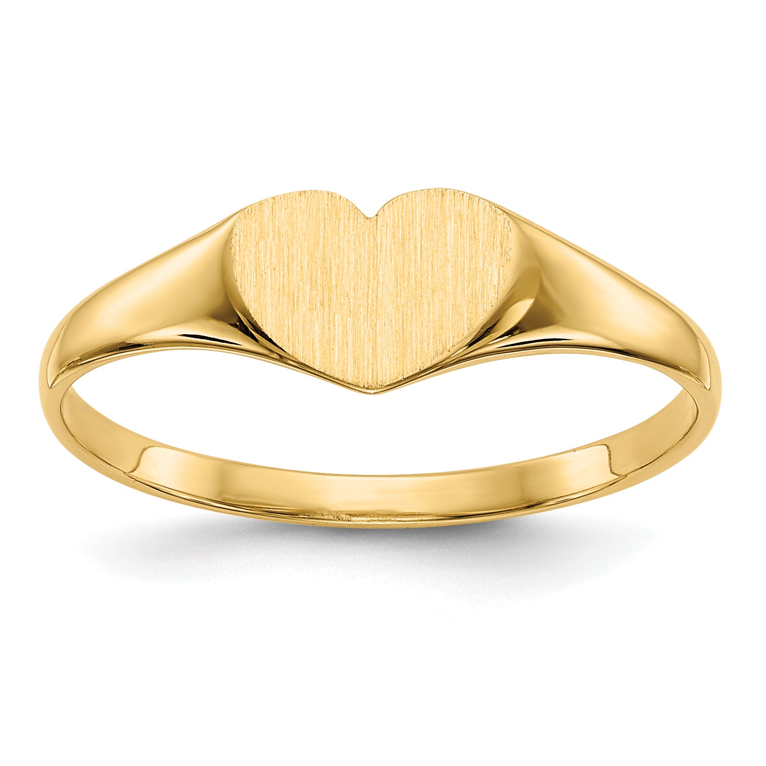 14k 6.0x7.5mm Closed Back Heart Signet Ring Main image