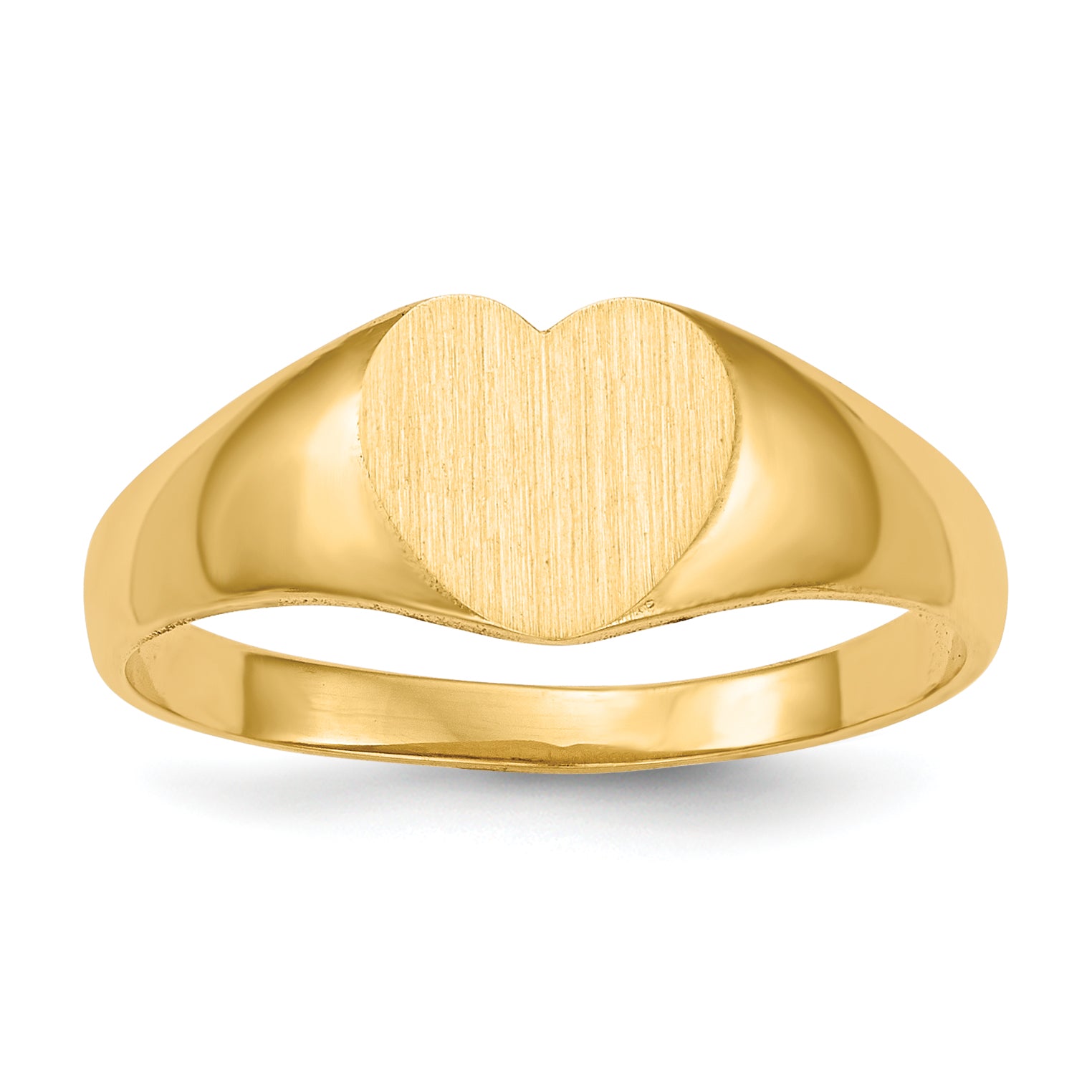 14k 6.5x8.0mm Closed Back Heart Signet Ring Main image