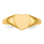14k 7.5x8.5mm Closed Back Heart Signet Ring