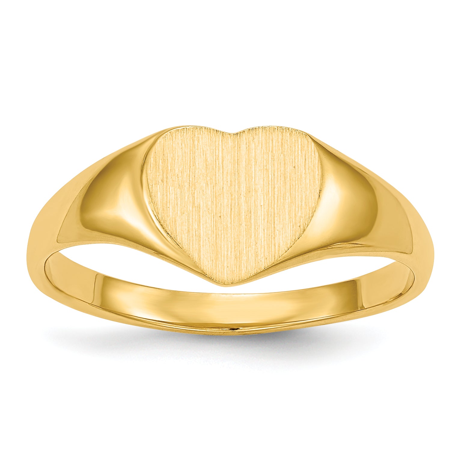 14k 7.5x8.5mm Closed Back Heart Signet Ring Main image