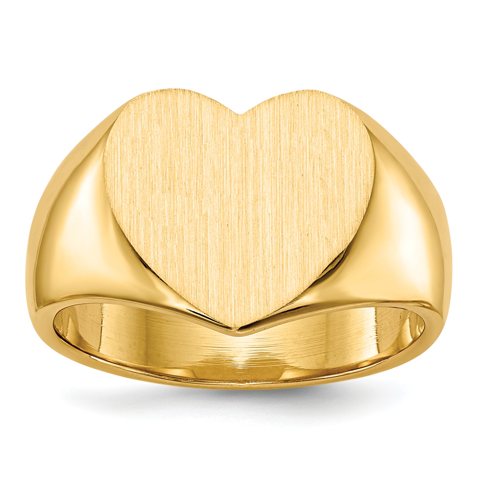 14k 11.5x12.5mm Closed Back Heart Signet Ring Main image