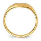 14k 7.5x8.5mm Open Back Heart Signet Ring