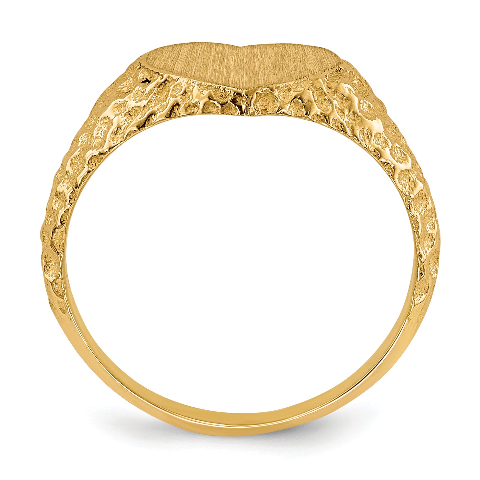14k 7.5x8.0mm Open Back Heart Signet Ring