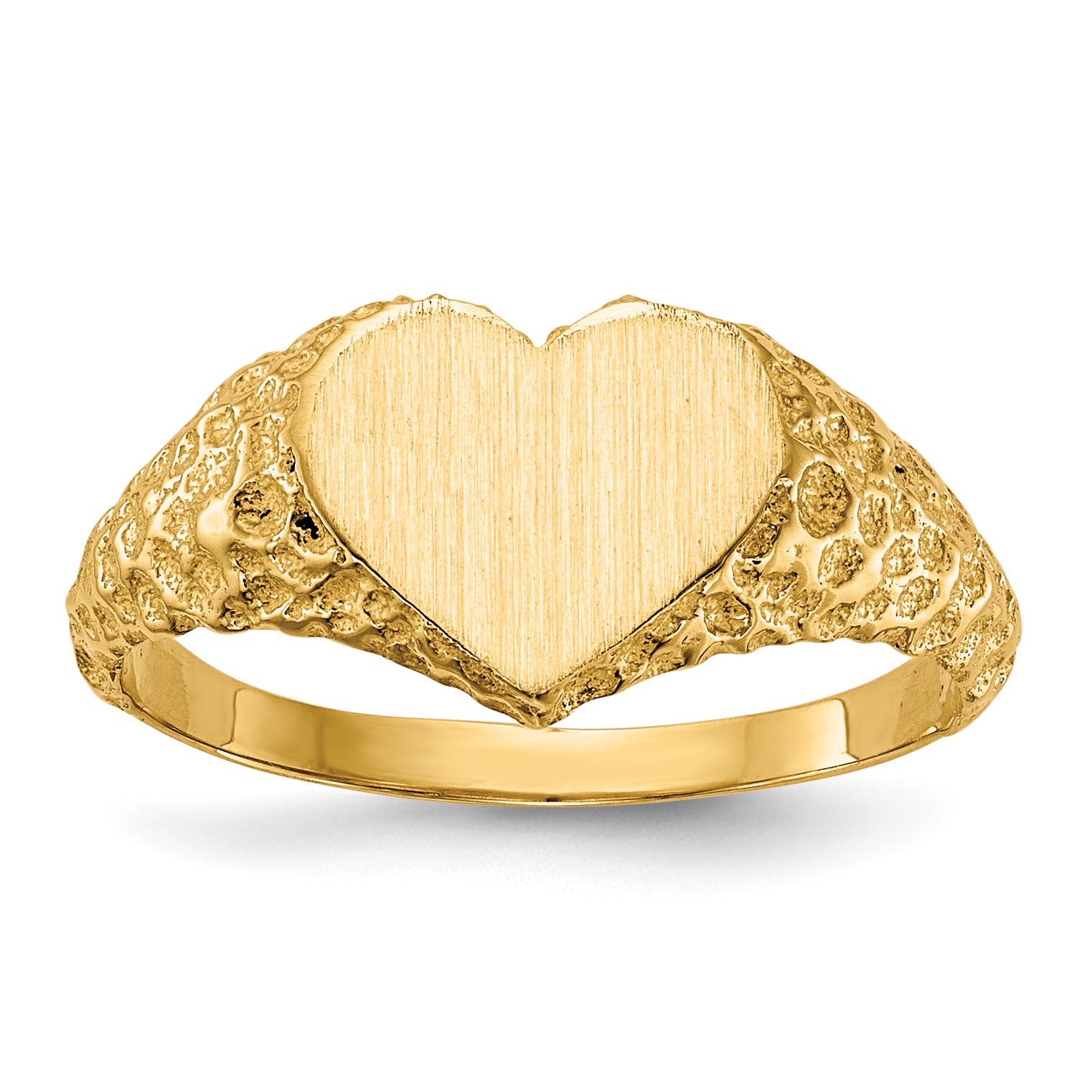 14k 7.5x8.0mm Open Back Heart Signet Ring Main image