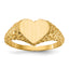 14k 7.5x8.0mm Open Back Heart Signet Ring
