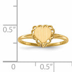 14k 6.0x6.5mm Open Back Heart Signet Ring