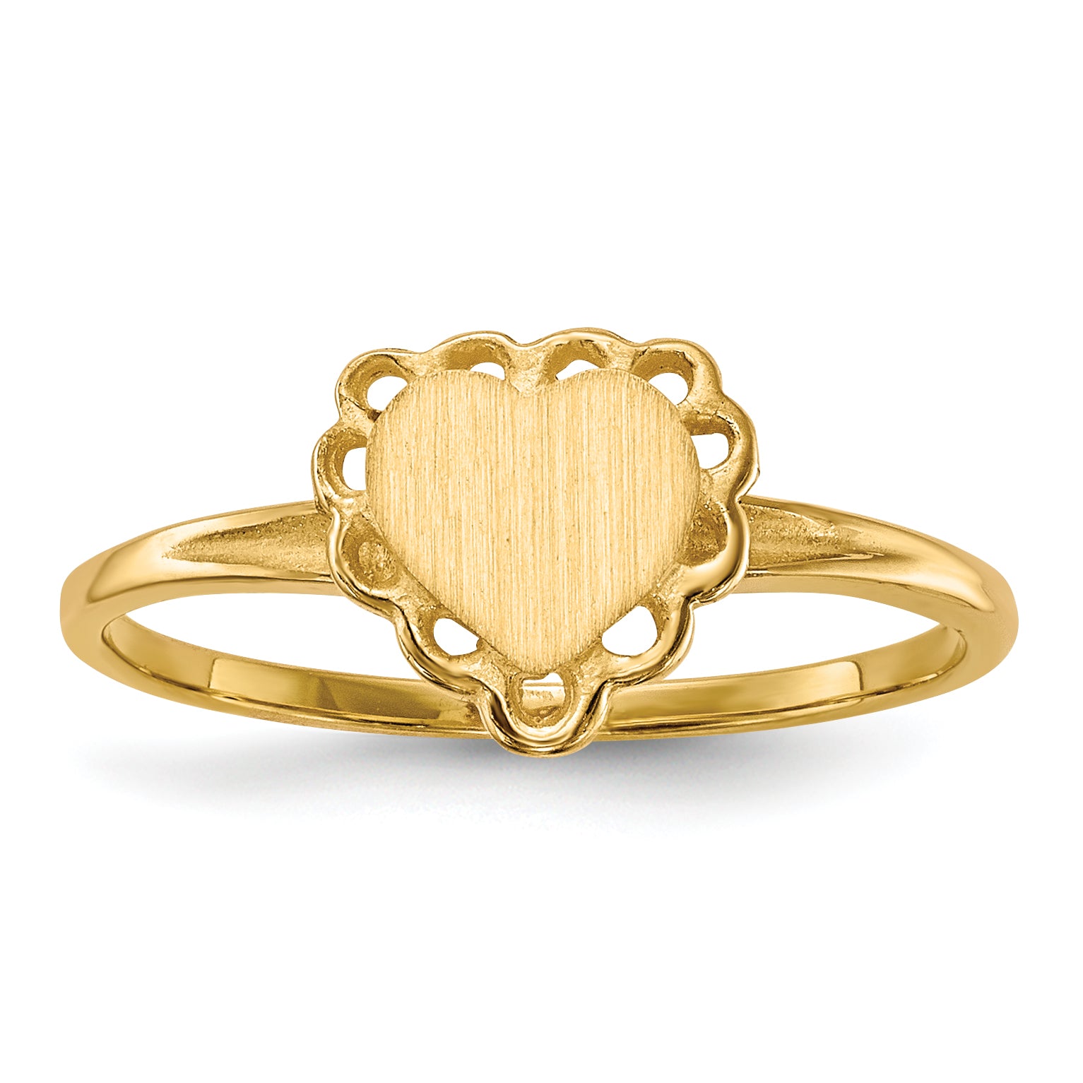 14k 6.0x6.5mm Open Back Heart Signet Ring Main image
