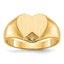 14k .005ct. Diamond Closed Back 9.0x9.0mm Heart Signet Ring