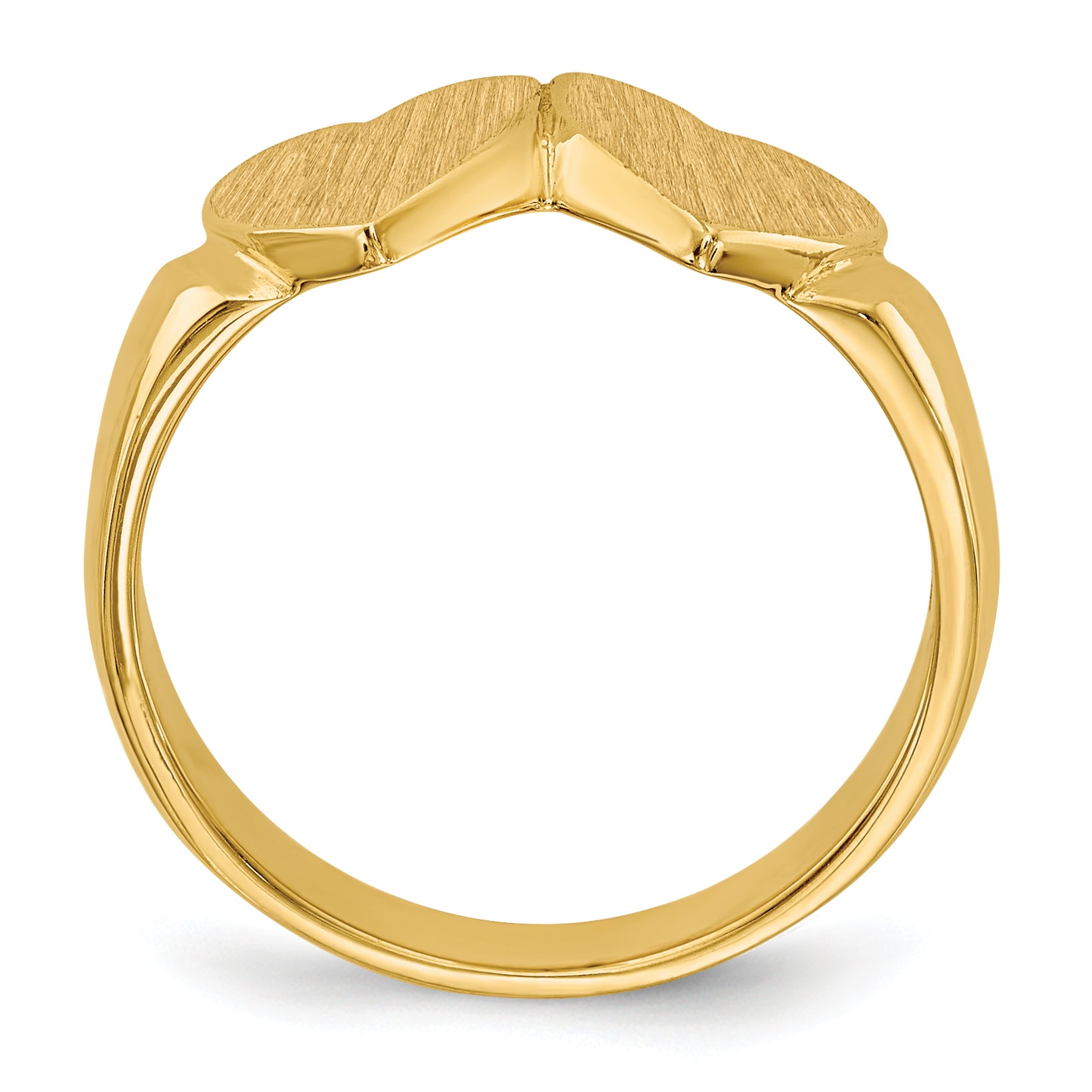 14k 8.0x8.0mm Closed Back Double Heart Signet Ring Secondary image