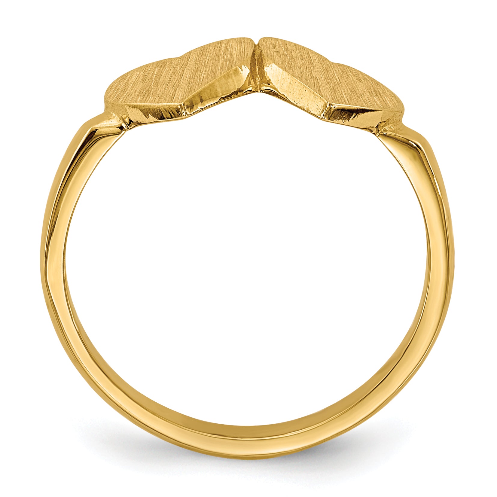 14k 7.5x7.5mm Open Back Heart Signet Ring Secondary image