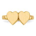 14k 7.5x7.5mm Open Back Heart Signet Ring