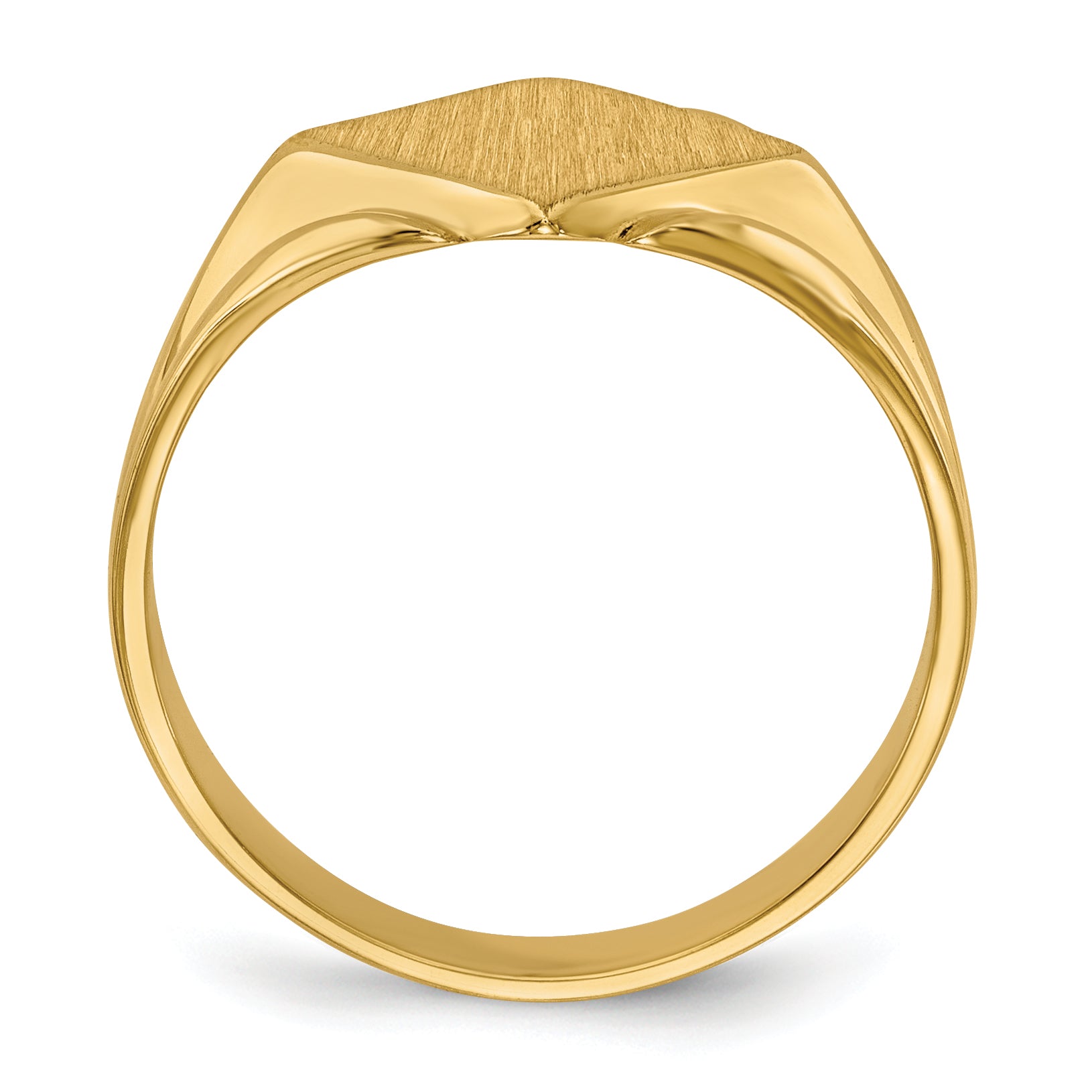 14k 11.5x11.5mm Closed Back Signet Ring Secondary image