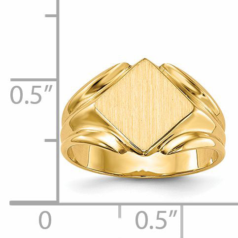 14k 11.5x11.5mm Closed Back Signet Ring