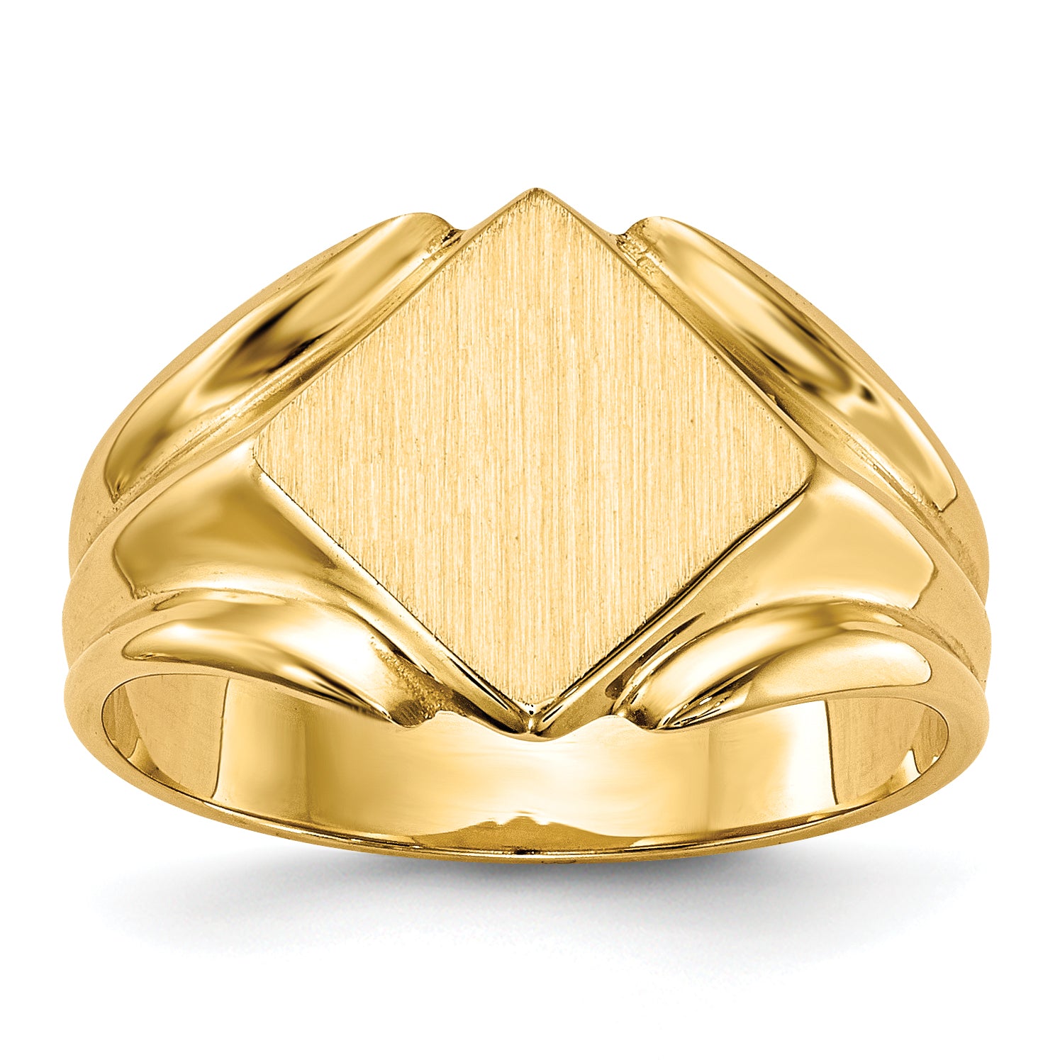 14k 11.5x11.5mm Closed Back Signet Ring Main image
