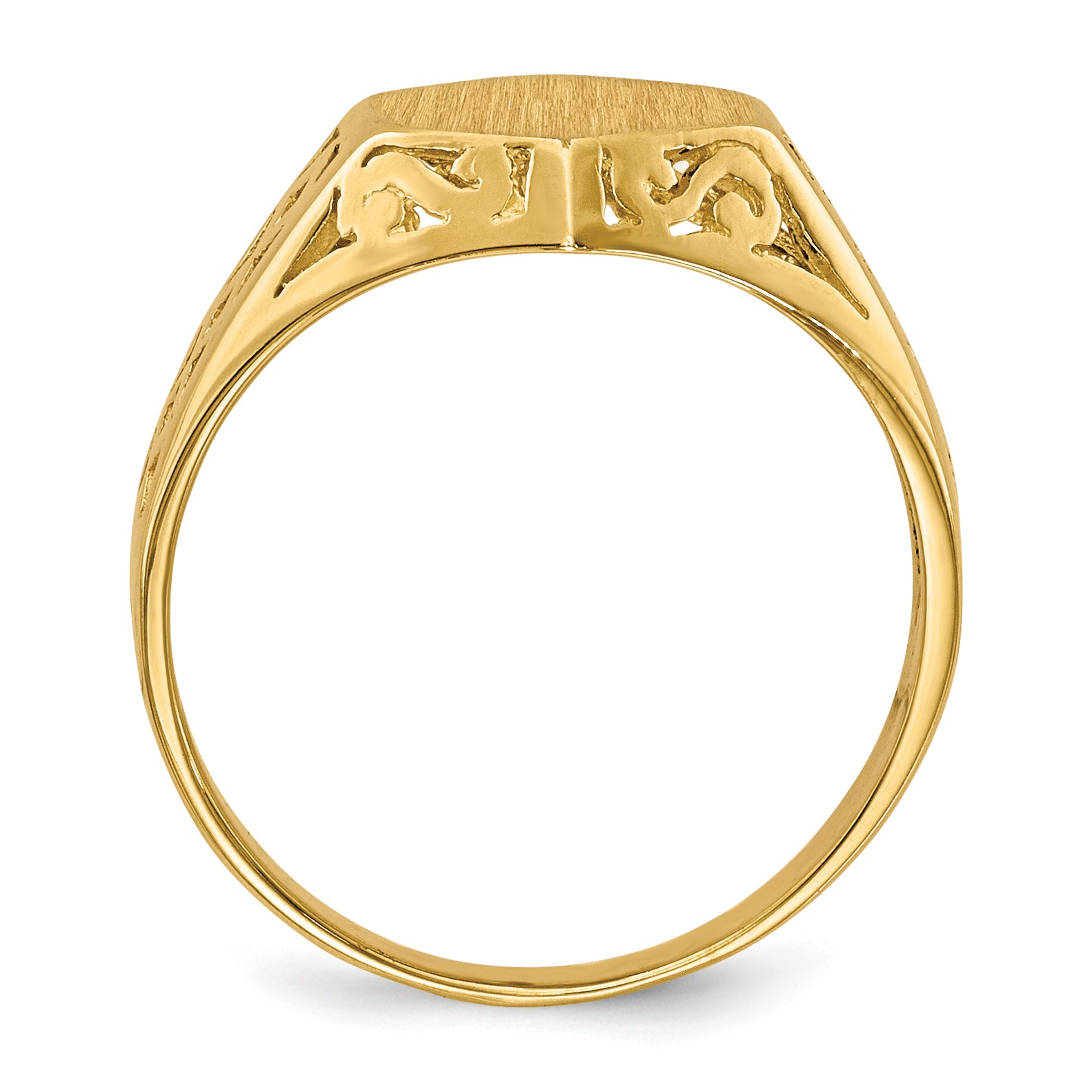 14k 9.5x8.5mm Open Back Signet Ring Secondary image