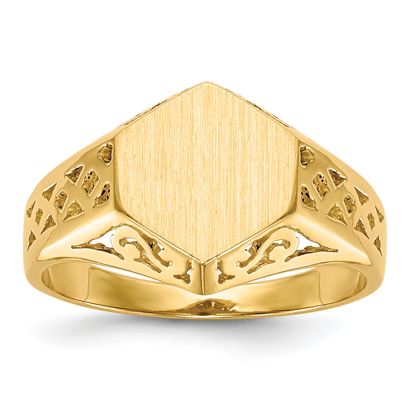 14k 9.5x8.5mm Open Back Signet Ring Main image