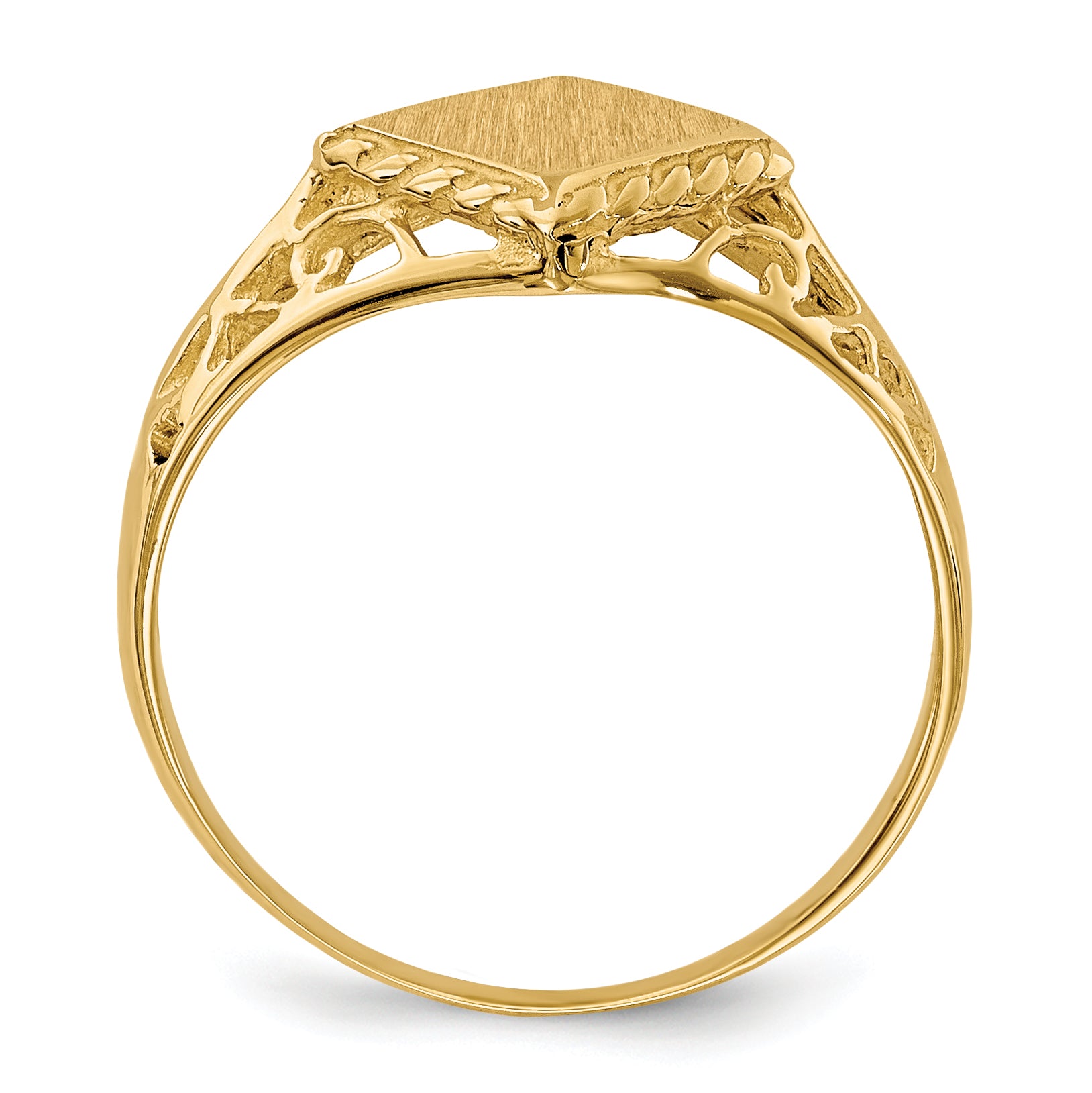 14k 8.0x8.5mm Open Back Signet Ring Secondary image