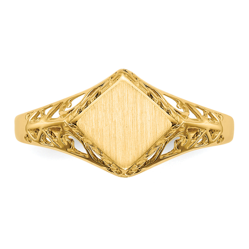 14k 8.0x8.5mm Open Back Signet Ring
