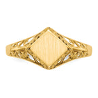 14k 8.0x8.5mm Open Back Signet Ring