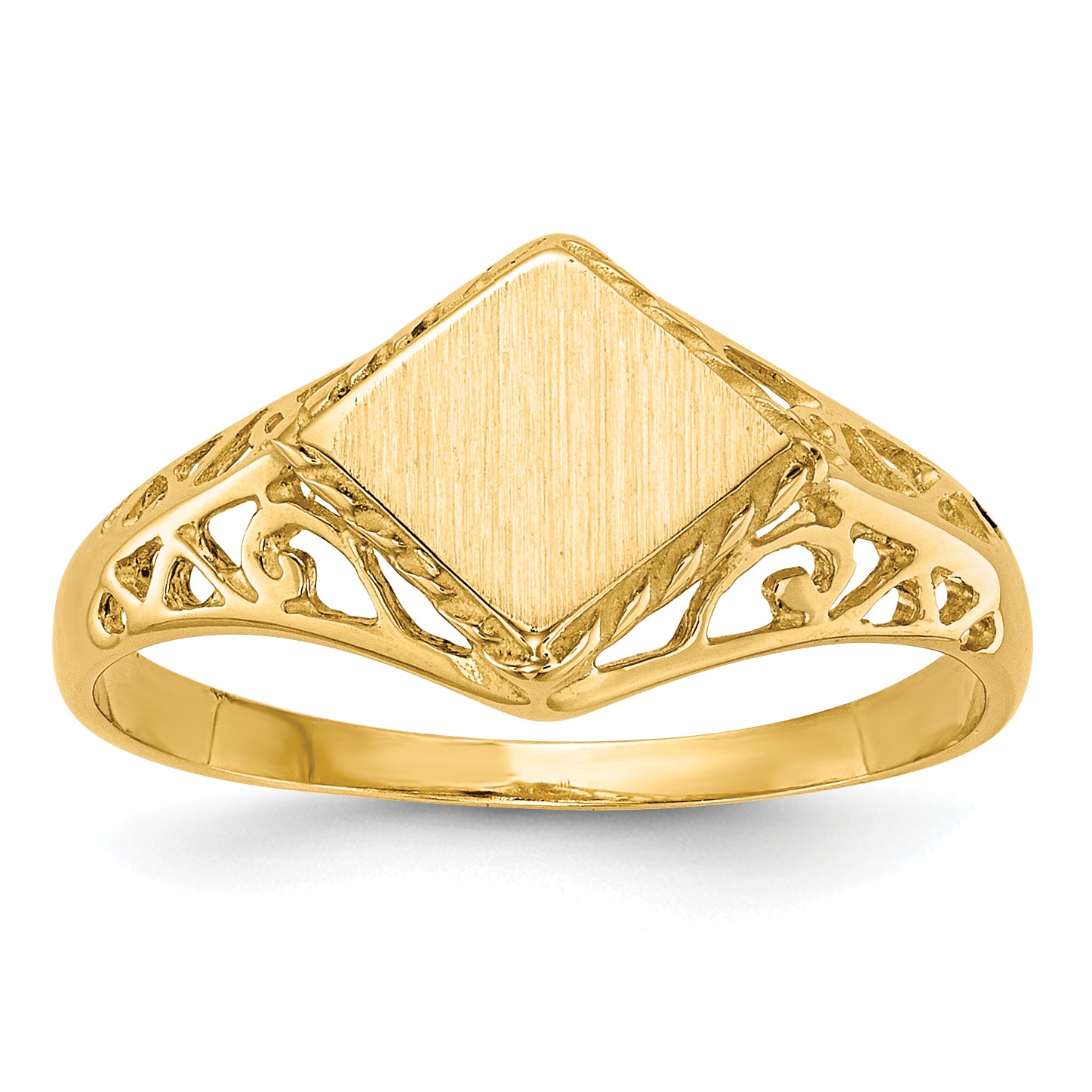 14k 8.0x8.5mm Open Back Signet Ring Main image
