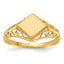 14k 8.0x8.5mm Open Back Signet Ring
