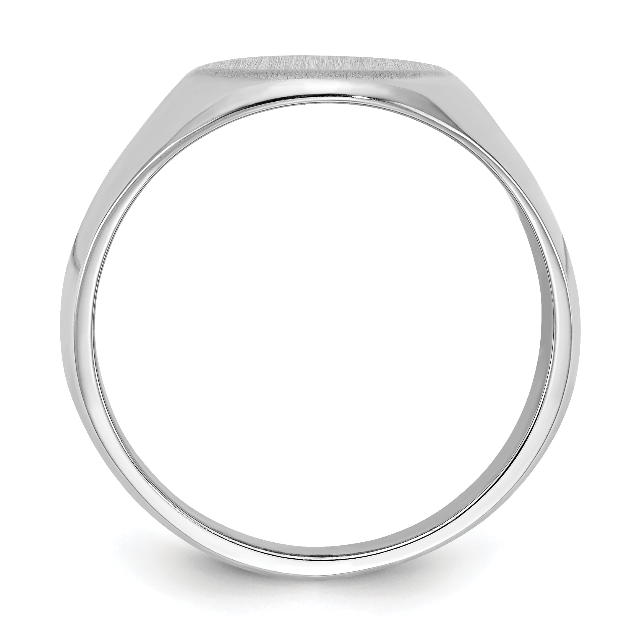 14k White Gold 15.0x11.5mm Closed Back Men's Signet Ring Secondary image
