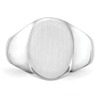14k White Gold 15.0x11.5mm Closed Back Men's Signet Ring