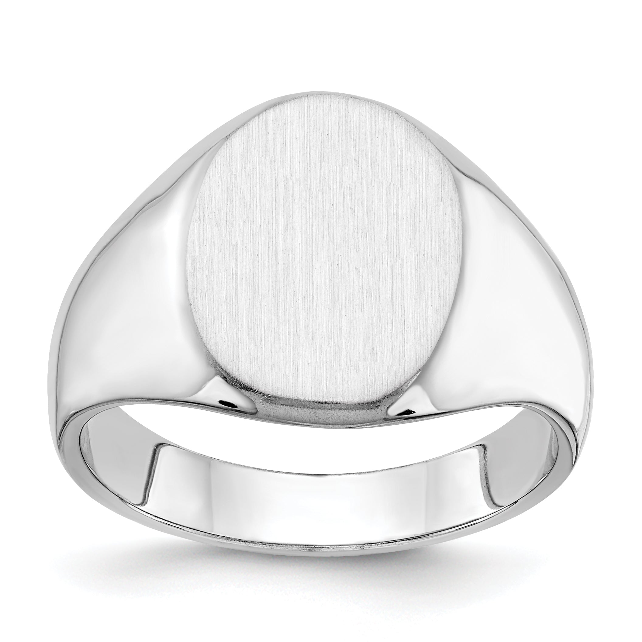 14k White Gold 15.0x11.5mm Closed Back Men's Signet Ring Main image